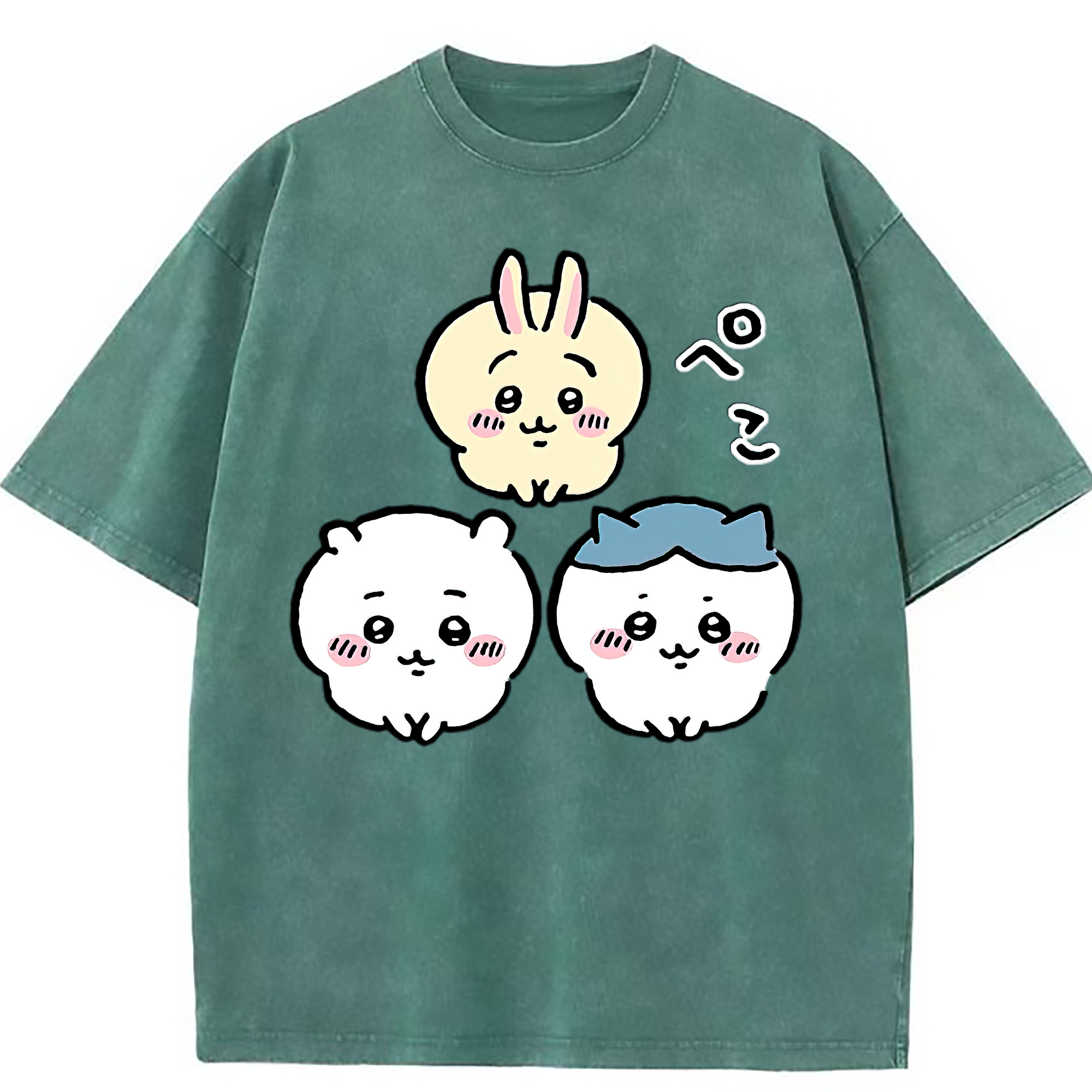 （画像用） ちいかわ うさぎ Chii-kawa usagi 綿100% ヴィンテージ風 半袖Tシャツ（フロントプリント）